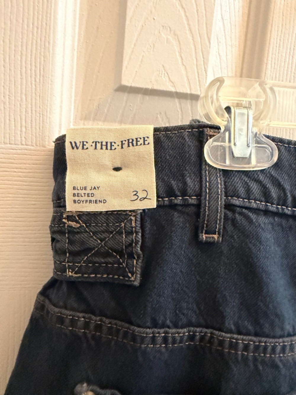 Free People We The Free Blue Jay Belted Boyfriend Jeans - Picture 10 of 10